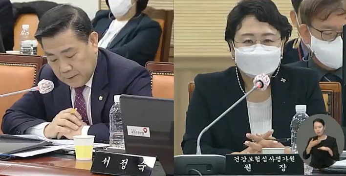 왼쪽부터 백종헌 의원, 김선민 심평원장