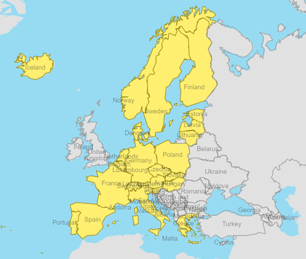 EU 가입국가 현황이 표시된 지도. 출처는 유럽연합 홈페이지.