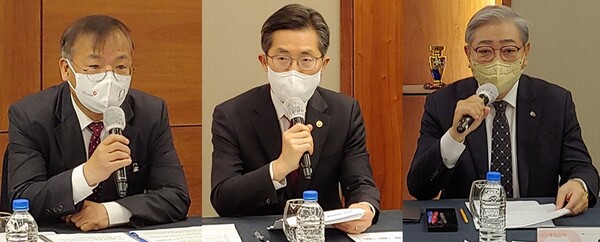 (왼쪽부터)강도태 이사장, 이필수 의협회장, 윤동섭 병협회장
