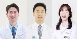 왼쪽부터 서울아산병원 김태범 · 장일영 교수, 중앙보훈병원 원하경 교수