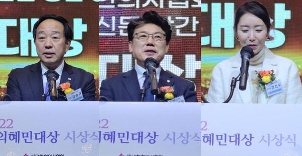 (왼쪽부터) 대통령실 강승규 시민사회수석, 더불어민주당 진성준, 강선우 의원