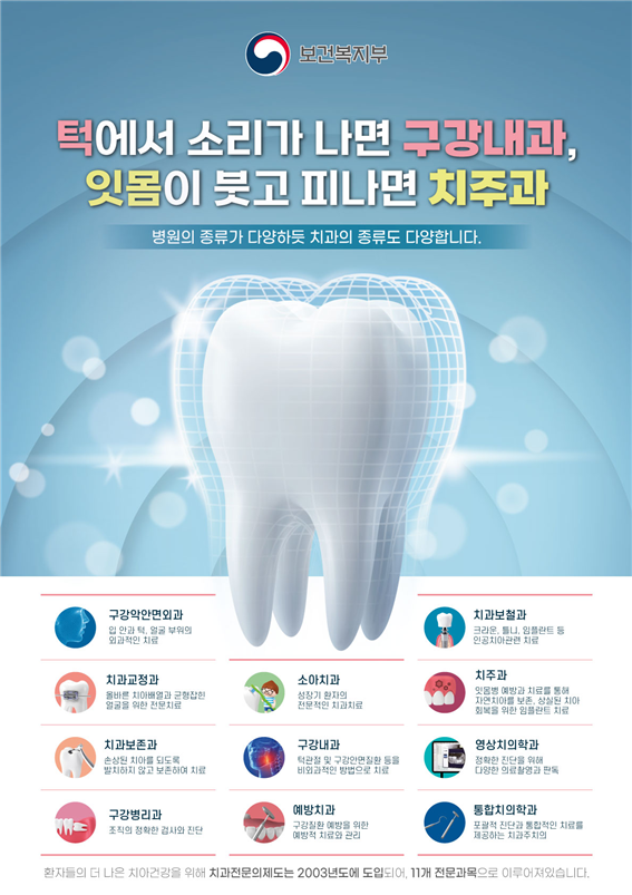 치과의사 전문의 소개 포스터