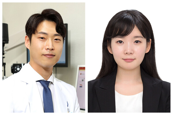 (왼쪽부터) 지용우 교수, 문채은 박사후연구원.&nbsp;<br>