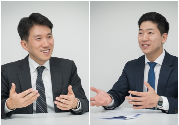 사노피 희귀질환사업부 조충현 실장(사진 左), 이준규 대리<br>