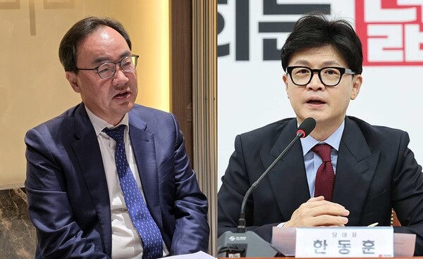 이진우 의학회 회장(왼쪽)과 한동훈 국힘 대표