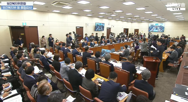 국회 복지위 종합감사 전경.