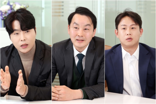 멀츠 인젝터블 부서 임진엽(사진 오른쪽)·최우석·김재현 팀장&nbsp;