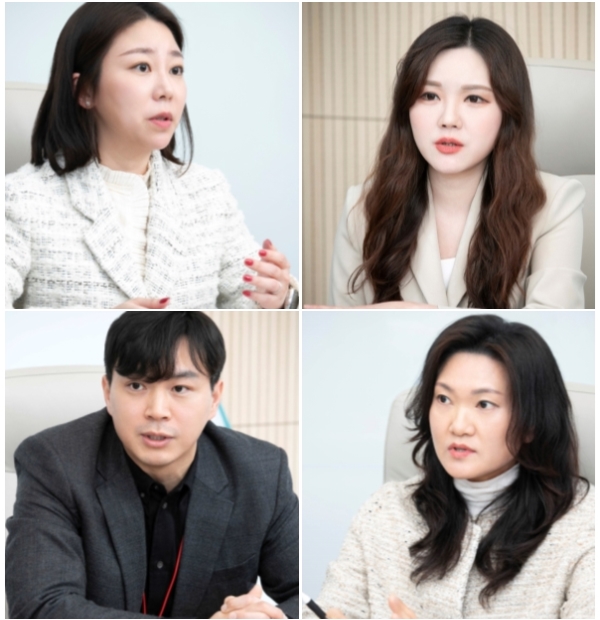 (사진 왼쪽 상단부터)바이엘 코리아 MAPA/Marketing 팀 이수경 PM 최연희 PM,&nbsp;<br>이지영 매니저, 조홍근 매니저