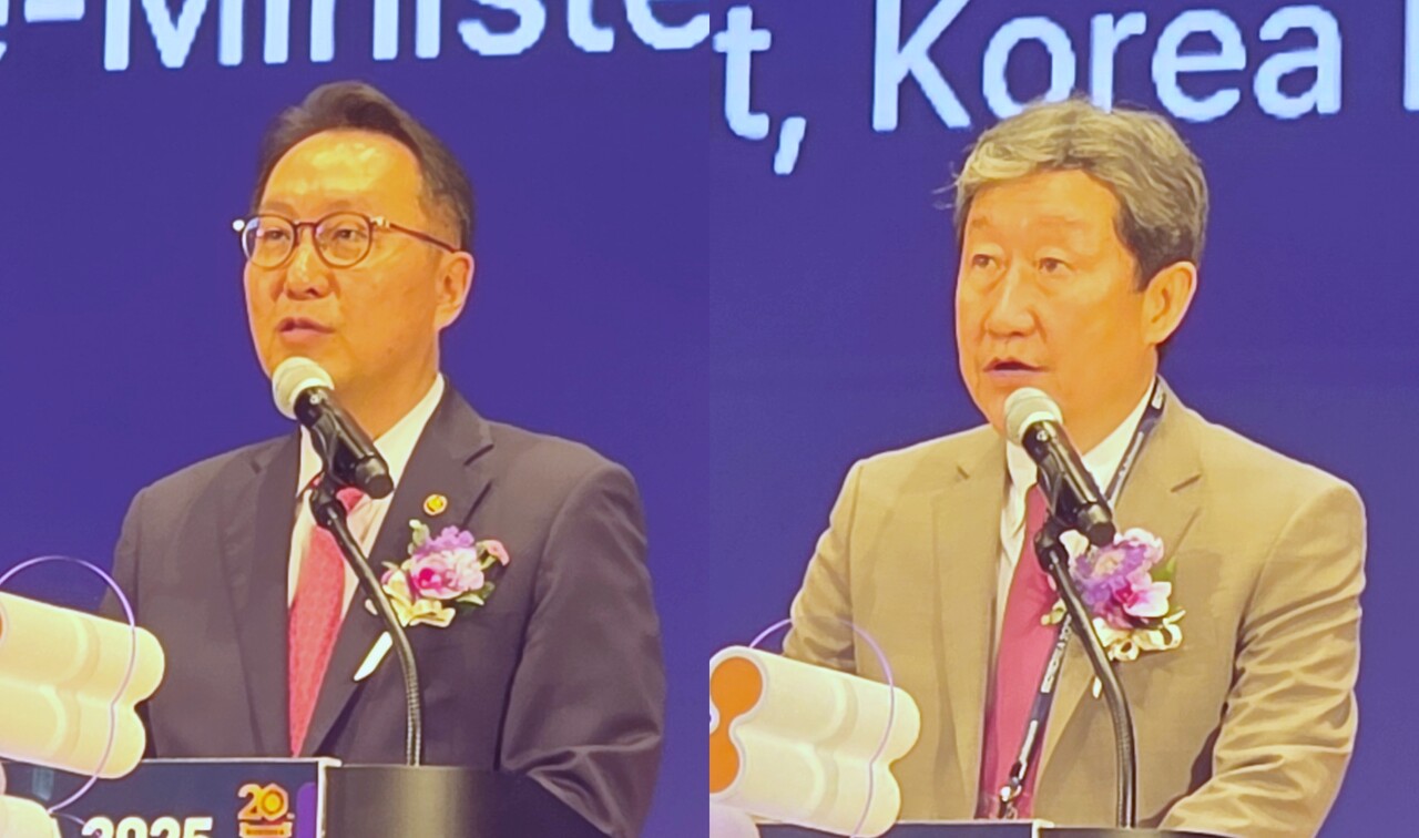 (왼쪽부터)보건복지부 박민수 제2차관, 보건산업진흥원 차순도 원장