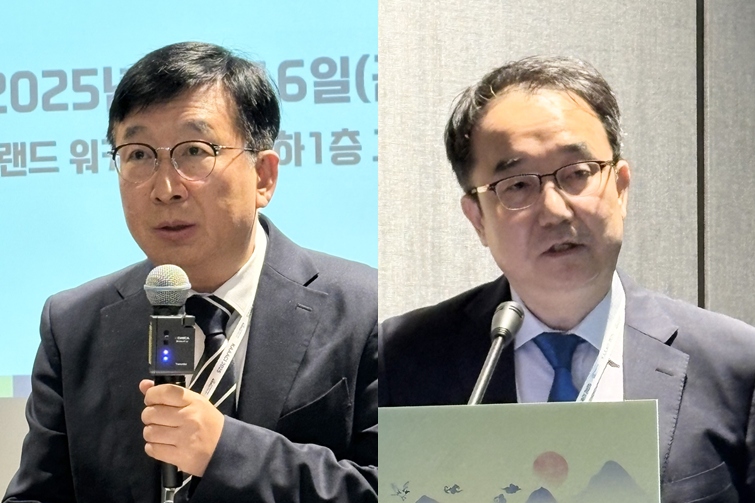 (왼쪽부터)대한천식알레르기학회 장안수 이사장, 정재원 보험이사