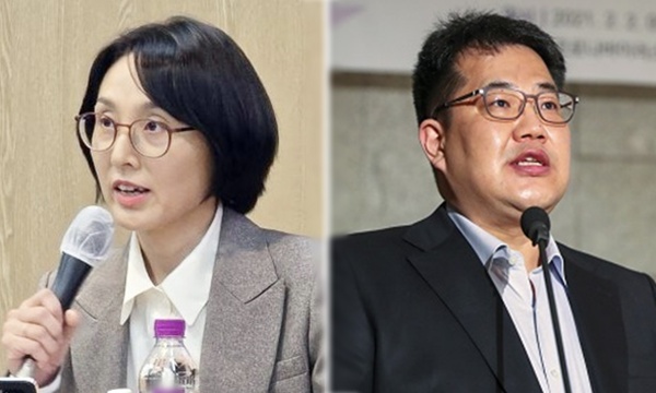 정경실 복지부 실장(왼쪽)과 손영래 단장<s></s>&nbsp;