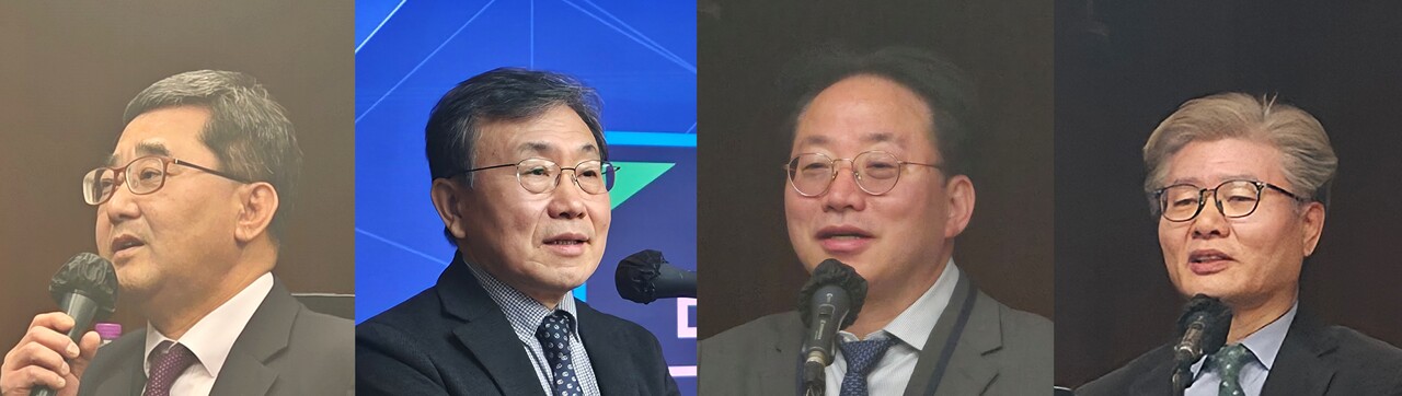 (왼쪽부터)권역응급의료센터협의회 최성혁 회장, 보건복지부 권덕철 전 장관, 중앙응급의료센터 최대해 센터장, 응급의학회 이삼범 회장