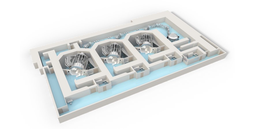 국내 최대 규모로 조성될 양성자 치료센터 내부 조감도<br>