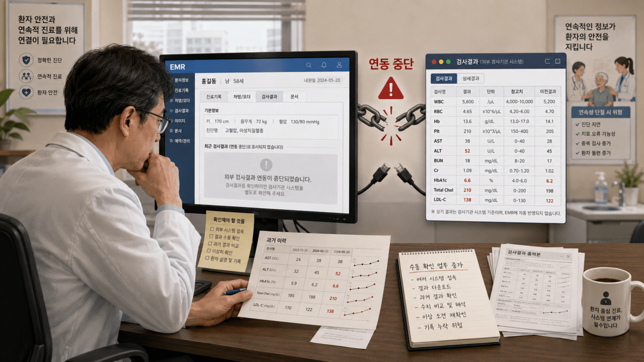 EMR 연동 끊긴다, 수탁기관 바꿔?...개원가 선택권 '흔들' - 뉴스 썸네일 이미지
